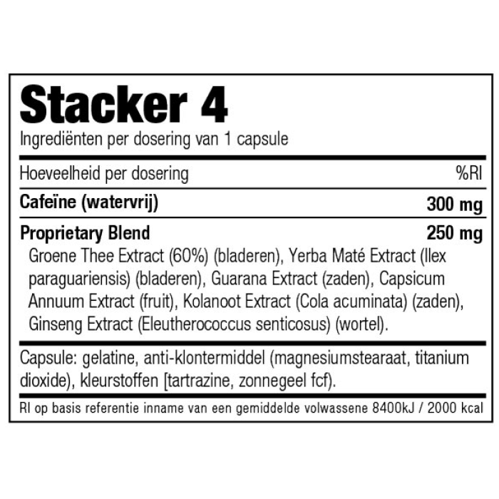 Stacker 4 ephedra vrij capsules 100 ST - Afbeelding 2